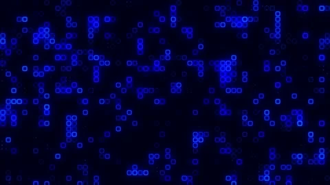 Tech digital dark blue cube pattern grid. Dancing round cube blue color neo.. 스톡 동영상 225497583