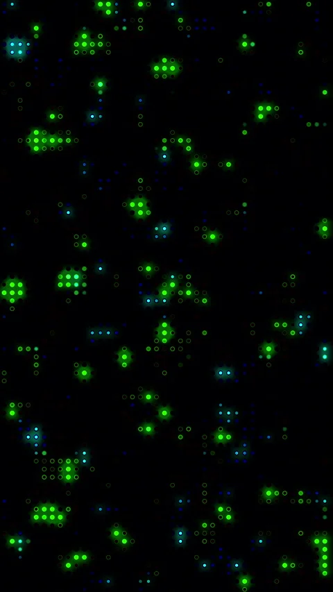 Tech Digital Neon  Blue Green rounded Pattern Grid 4k vertical animation 動画素材 340755778