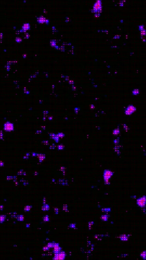 Tech digital Purple Glowing grid Particles Seamless Loop on Black Background 動画素材 340755773