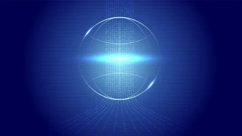 Tech-Digital-Sphere-Futuristic-Glowing-Grid Illustrazione stock