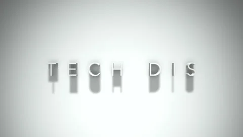 Tech dis 3D title animation with shadows on a white background Stock Footage 297796914