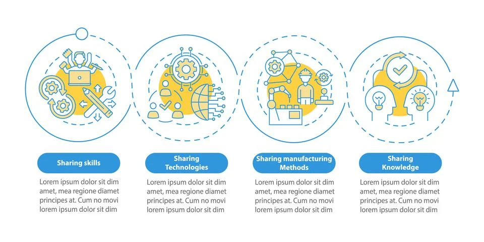 Tech dissemination ways vector infographic template Stock Illustration