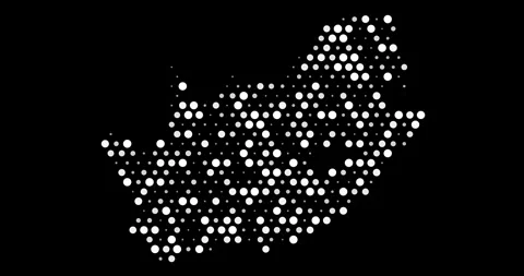Tech Dot Matrix of Mzansi Map Stock Footage 312552829