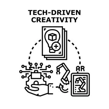 Tech driven creativity concept vector illustration Stock Illustration