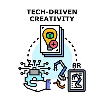 Tech driven creativity concept vector illustration Stock Illustration