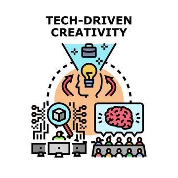 Tech driven creativity fueling innovation and collaboration Illustrazione stock