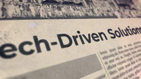 Tech-Driven Solutions Innovating for a Better Tomorrow Newspaper Stock Footage 343399408