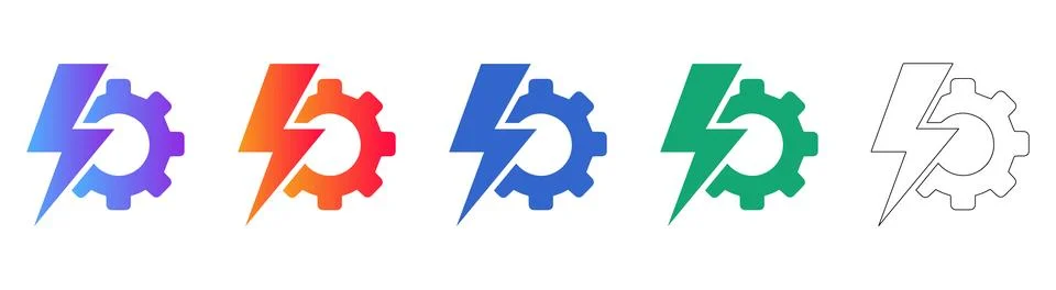 Tech Efficiency and Power Icons イラスト素材