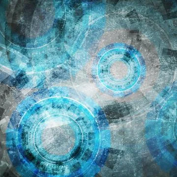 Tech elements on grey backdrop Stock Illustration