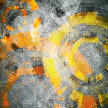 Tech elements on grey backdrop Illustrazione stock