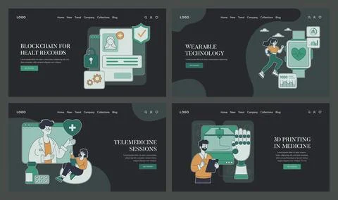 Tech Enabled Health. Flat Vector Illustration Stock Illustration
