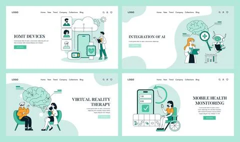 Tech Enabled Health. Flat Vector Illustration Stock Illustration