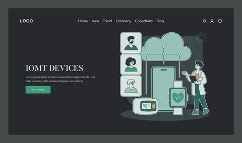 Tech Enabled Health. Flat Vector Illustration Illustrazione stock