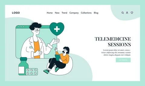 Tech Enabled Health. Flat Vector Illustration Stock Illustration