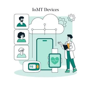 Tech Enabled Health. Flat Vector Illustration Stock Illustration