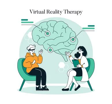 Tech Enabled Health. Flat Vector Illustration 스톡 일러스트
