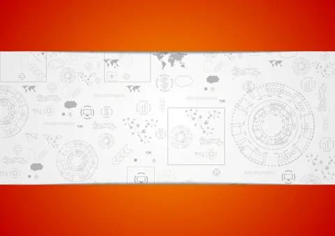 Tech engineering drawing abstract background Stock Illustration