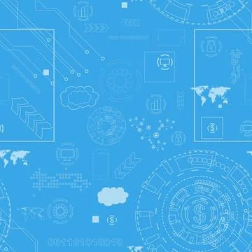 Tech engineering seamless drawing background Tech engineering seamless dra... 库存照片