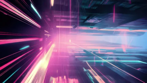 Tech-enhanced motion interface featuring layered transitions Video stock 309542929