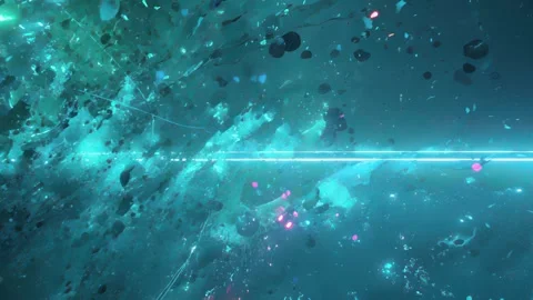 Tech-enhanced motion interface with neon glitch overlays Stock Footage 309544833