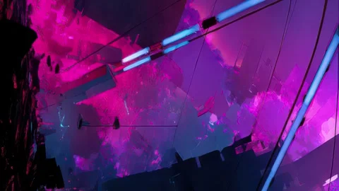 Tech-enhanced motion interface with signal flickers and flow lines Video stock 309545521