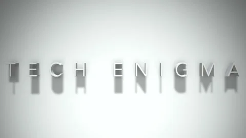 Tech Enigma 3D title animation with shadows on a white background Stock Footage 296718632
