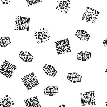 Tech enthusiast geek nerd man seamless pattern vector 스톡 일러스트