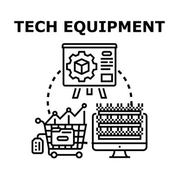 Tech equipment concept exploring digital business processes Stock Illustration