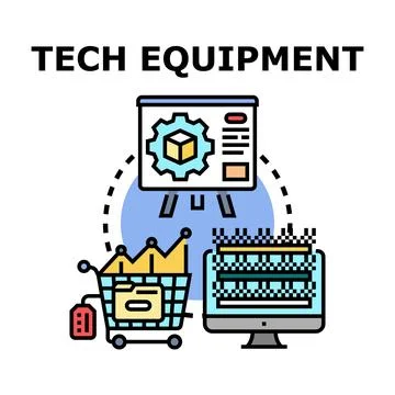 Tech equipment concept exploring digital business processes Stock Illustration