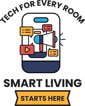 Tech for every room is the idea of this image Stock Illustration