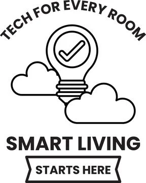 Tech for every room is smart living starts here Illustrazione stock