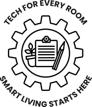 Tech for every room smart living starts here Stock Illustration