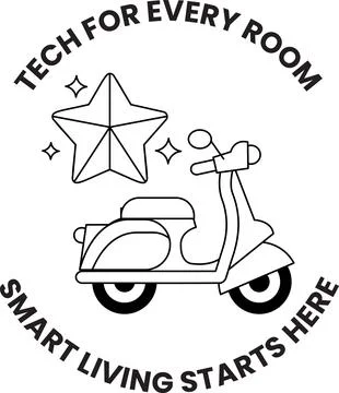 Tech for every room smart living starts here Stock Illustration