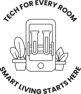 Tech for every room smart living starts here 库存插图