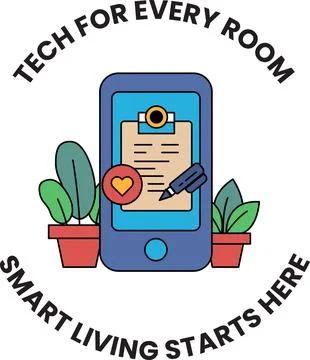 Tech for every room smart living starts here Stockillustratie