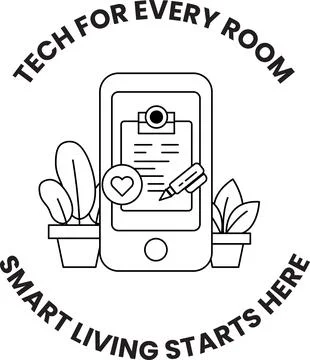 Tech for every room smart living starts here Stockillustratie