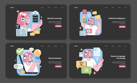 Tech Evolution set. Flat vector illustration Stock Illustration