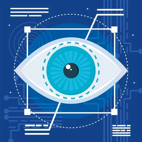 Tech eye with circuit Stock Illustration