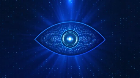 Tech Eye Cyberspace Future Digital Technology Hologram Concept. eye future Stock Footage 333970222