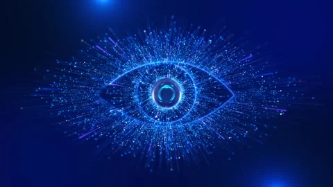 Tech Eye Icon Servers in Data Center Biometric screening eye Digital eye Stock Footage 333970340