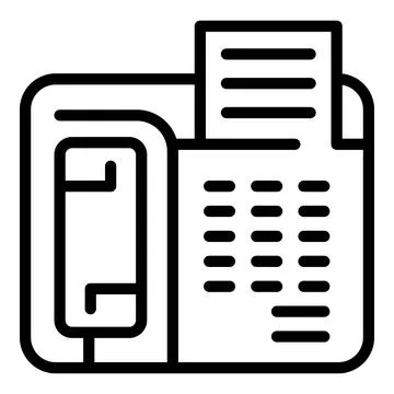Tech fax icon outline vector. Support chat Stock Illustration
