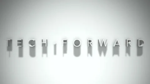 Tech forward 3D title animation white text on a white background Stock Footage 299701789