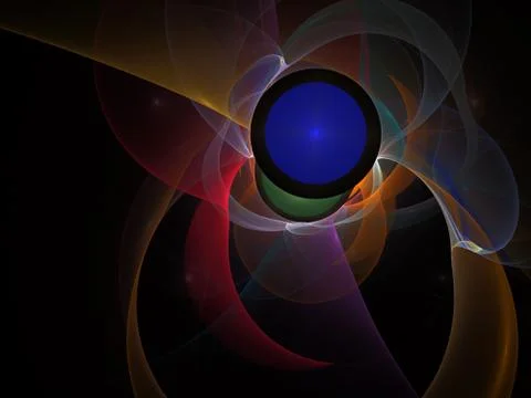 Tech fractal background - wave and curves. Illustrazione stock