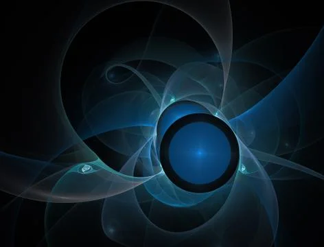 Tech fractal background - wave and curves. Illustrazione stock