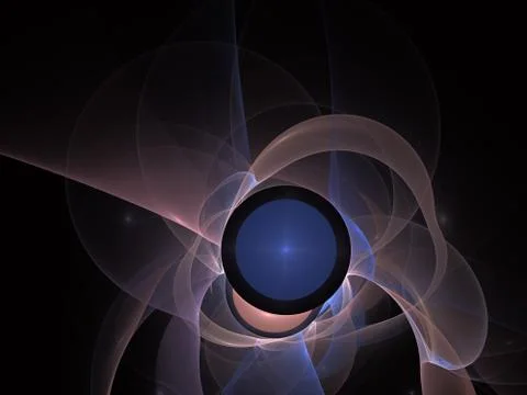 Tech fractal background - wave and curves. Illustrazione stock