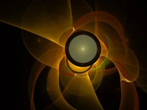 Tech fractal background - wave and curves. Stock Illustration