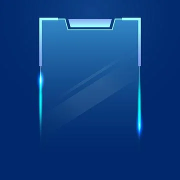 Tech Frame with Glowing UI Text Panel Template Stock Illustration