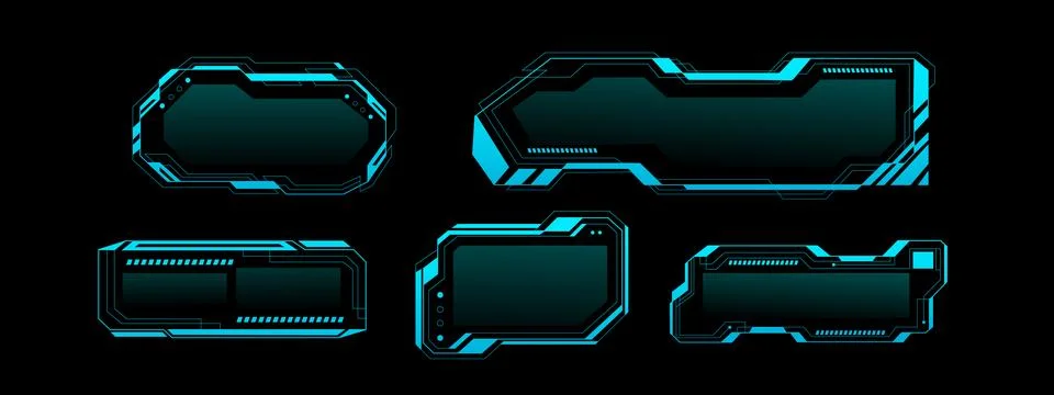 Tech frame interface with HUD gaming elements Stock Illustration