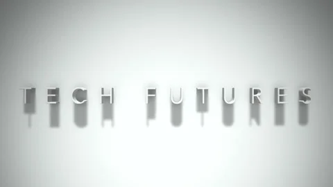 Tech futures 3D title animation with shadows on a white background 動画素材 298003367
