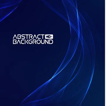 Tech futuristic 3d blue wave. Abstract blue light effect background. Modern tech Stock Illustration